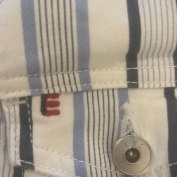EV1 From Ellen Degneres White With Blue Stripes Women’s Denim Jacket Size XS - Picture 5 of 9